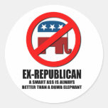 Ex-Republikanisch - Klugscheißer Runder Sticker