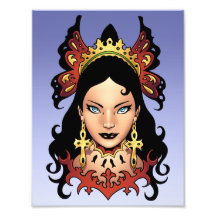 Exotic Gothic Queen with Ankh Earrings by Al Rio Photo