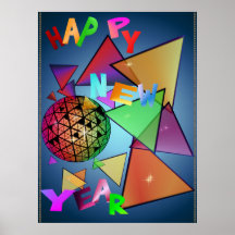 Explodierender neue Jahr-Ball-Druck Plakatdruck
