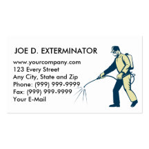 Exterminator, der Seitenansicht sprüht Visitenkarten Vorlage