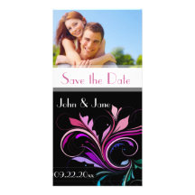 Extravagant blühen Sie /photo "Save the Date " Individuelle Foto Karten