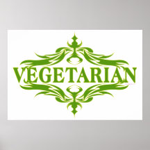 Extravagant im Grün - Vegetarier Plakat