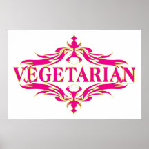 Extravagant im Rosa - Vegetarin Plakat