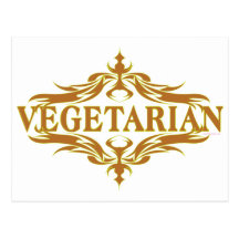 Extravagant in Brown - Vegetarier Postkarten