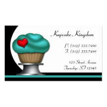 Extravagante aquamarine Kuchen-Sockel-Geschäfts-Ka Visitenkartenvorlage