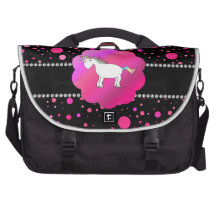 Extravagante Unicornrosa-Polkapunkte Notebook Taschen