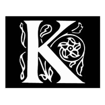 Extravaganter Buchstabe K Postkarten