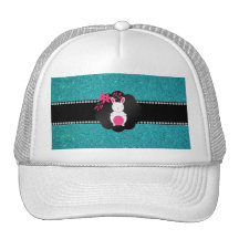 Extravaganter Häschentürkis-Glitter Baseball Kappe