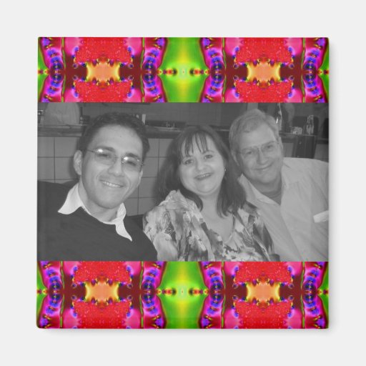 extravagantes rotes grünes photoframe kühlschrankmagnet