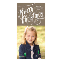 Extravagantes Skript-frohe Weihnachten Personalisierte Photo Karte