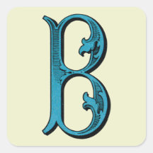 Extravagantes Vintages Monogramm B Aufkleber