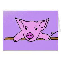 F6- Niedliche Schwein-Mitteilungskarten