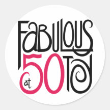 Fabelhaft bei 50 runde aufkleber