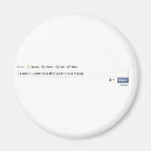 Facebook Freunde und Pizza Magnets