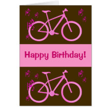 Fahrrad in der rosa alles Gute zum Geburtstagkarte