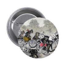 Fahrrad-Reitkatzen Anstecknadelbuttons