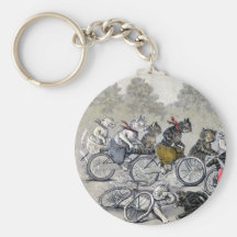 Fahrrad-Reitkatzen Schlüsselanhänger