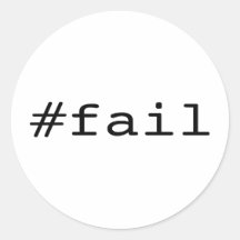 #fail runder sticker
