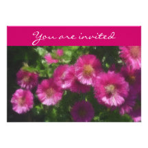 Fall - Herbst : Invitation (Pink Aster) Individuelle Einladungskarten