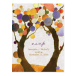 Fall-Kunst-Deko-Liebe-Bäume, die UAWG (4.25x5.6, W Postkarte