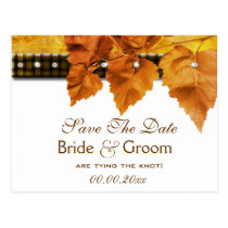 Fall leaves weave diamond "save the date" postkarten