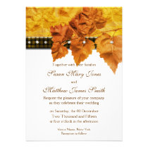 Fall leaves weave diamond wedding einladungen
