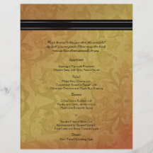 Fall-Regentschafts-Hochzeits-Menü Individuelle Flyer