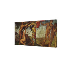 Fall vom Garten Eden, Fresko, Michelangelo Gespannter Galeriedruck