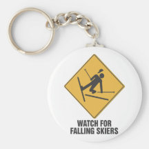 Fallende Skifahrer Schlüsselanhänger