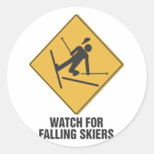 Fallende Skifahrer Sticker