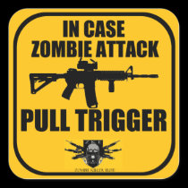 Falls Zombie-Angriffs-Zug-Triggeraufkleber aufkleber
