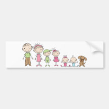 Familien-Strichmännchen-Stoßaufkleber Auto Sticker