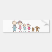 Familien-Strichmännchen-Stoßaufkleber Auto Sticker