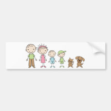Familien-Strichmännchen-Stoßaufkleber Auto Sticker