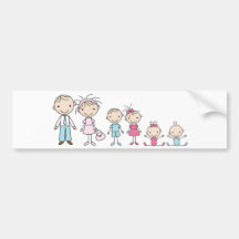 Familien-Strichmännchen-Stoßaufkleber Autosticker