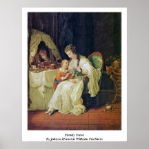 Familien-Szene durch Johann Heinrich Wilhelm Tisch Posterdruck
