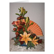 Fan-Blumengesteck-Gruß-Karte