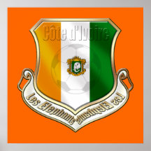 Fanschild-Emblem-Abzeichen der Elfenbeinküste neue Poster