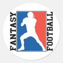 Fantasie-Fußball, rotes weißes und blaues Logo Runde Sticker