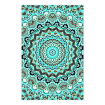 Fantasie-Glühen-Aqua-Labyrinth Büropapier
