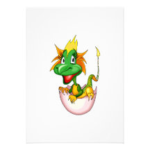 Fantasie-niedlicher Baby-Drache Individuelle Einladung