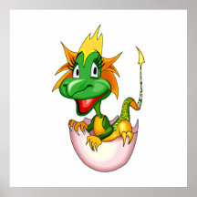 Fantasie-niedlicher Baby-Drache Posterdrucke