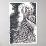 Fantasie-Schloss, das Plakat-Druck zeichnet