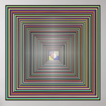 Fantasie-Tunnel - quadratisches Manadala Posterdruck