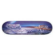 Fantasie-weiße Tiger-Katze Bedrucktes Skateboard