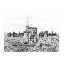 Fantasie Windsor Schloss - leere Postkarte
