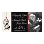 Fantasievolles Birdcage-Foto-Save the Date rotes B Bilder Karten