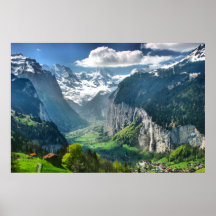 Fantastische die Schweiz-Alpen-Leinwand-feine Kuns Plakatdrucke
