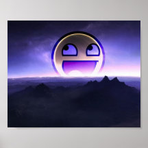 Fantastische smileylandschaft plakat