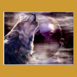 Fantastische Wolf-Lied-Postkarte postkarten